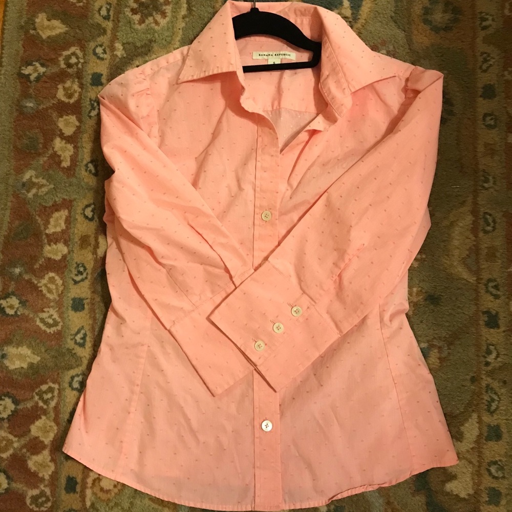 Pink polka dot button down - Picture 2 of 4